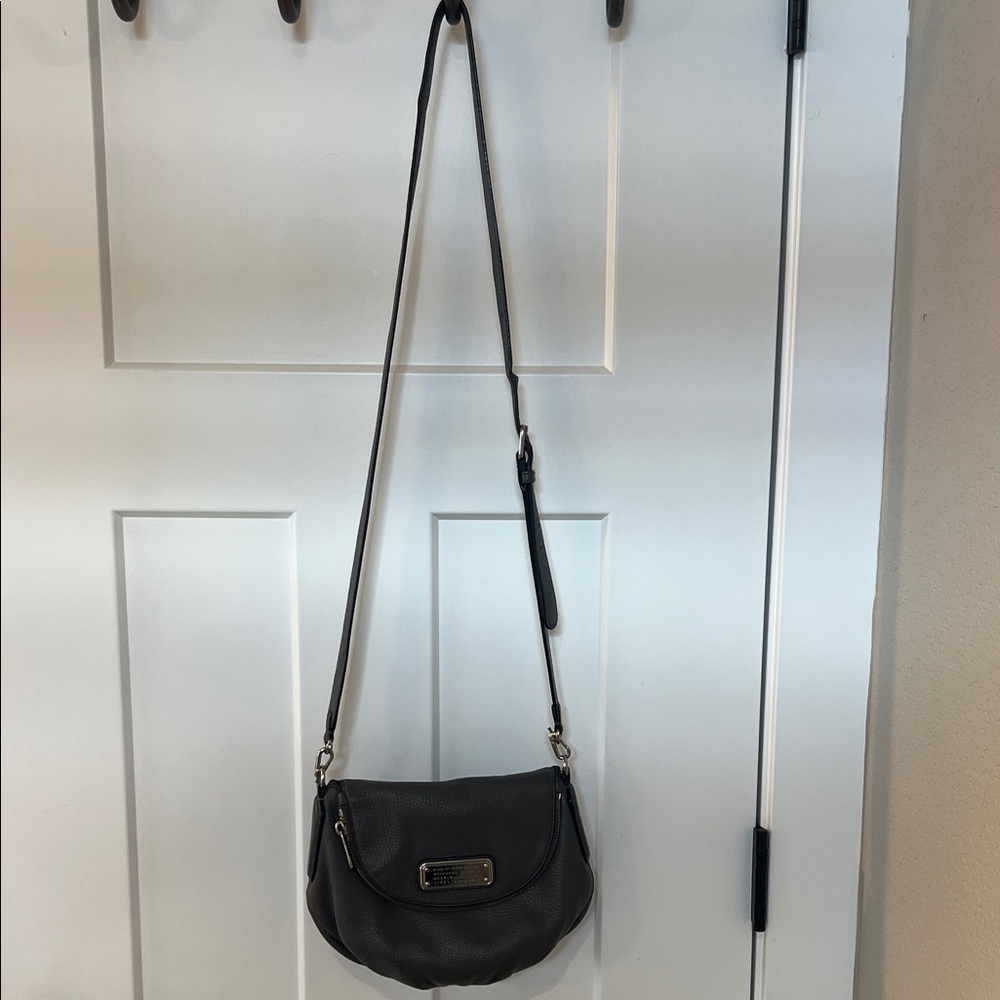 Marc by Marc Jacobs Mini Natasha Grey Pebbled Leather Crossbody Bag